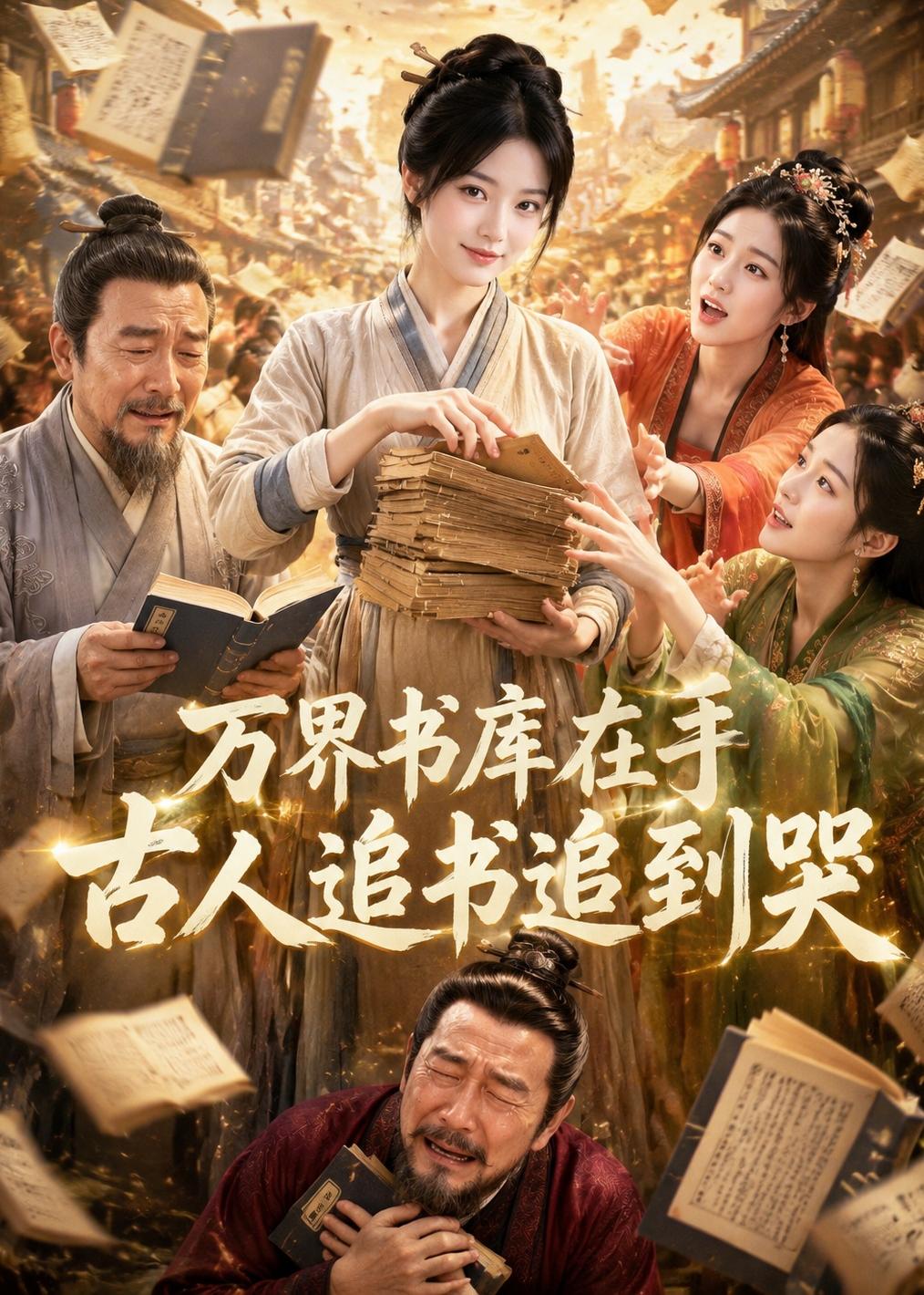 萬界書庫在手，古人追書追到哭 短劇封面
