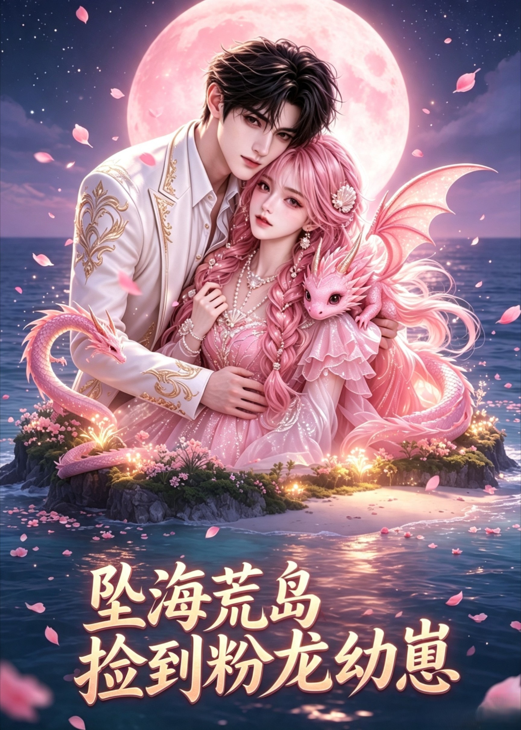 墜海荒島撿到粉龍幼崽 短劇封面