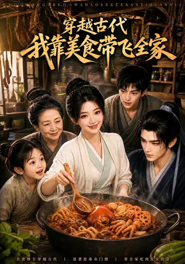 穿越古代，我靠美食帶飛全家 短劇封面