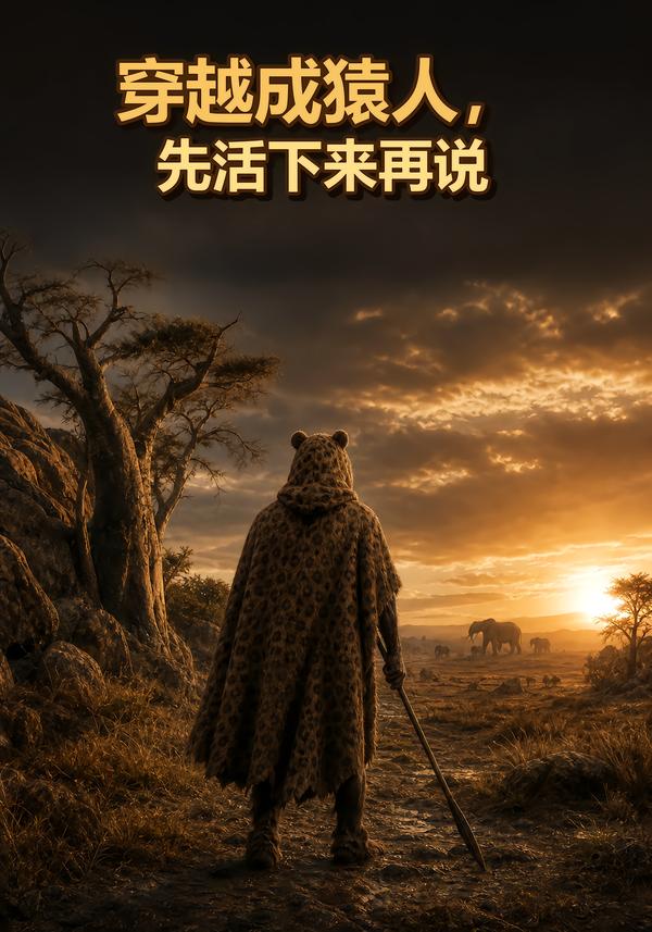 穿越成猿人，先活下來再說 短劇封面