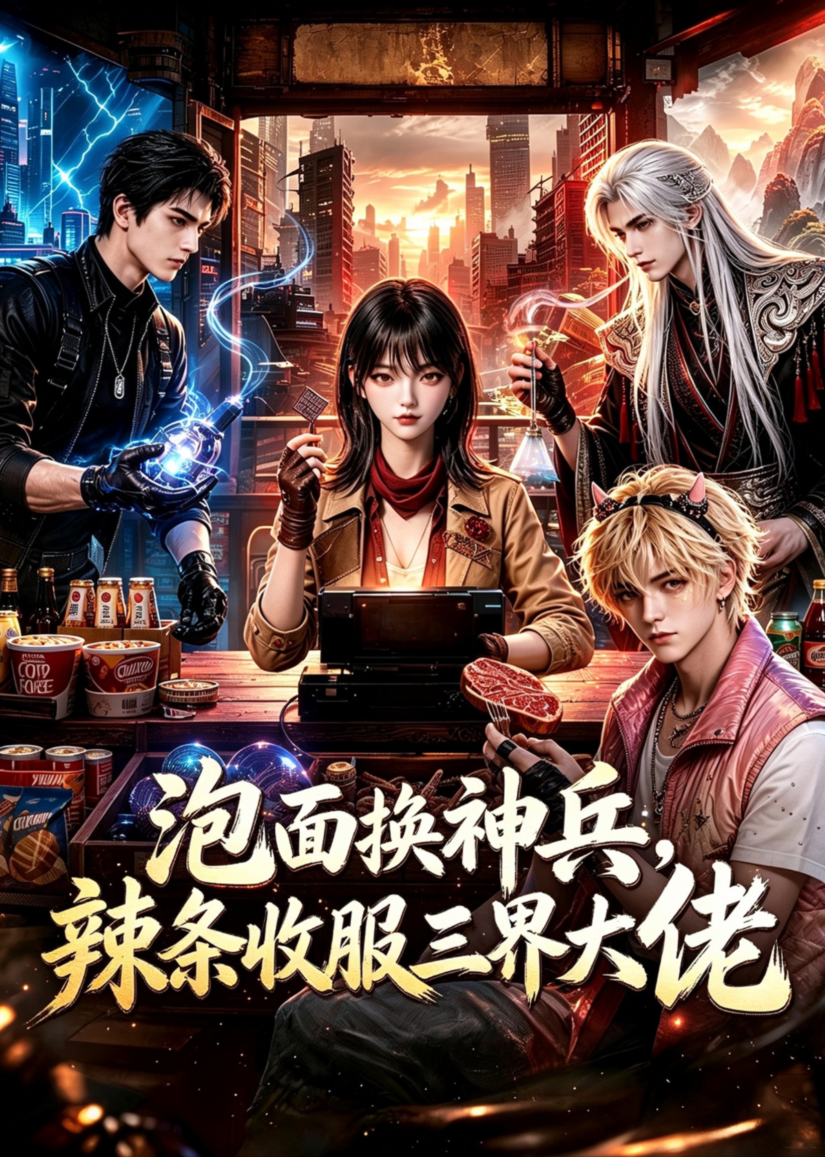 泡面換神兵，辣條收服三界大佬 短劇封面