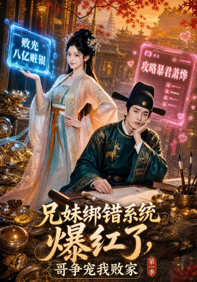 兄妹綁錯系統爆紅了，哥爭寵我敗家第一季 短劇封面