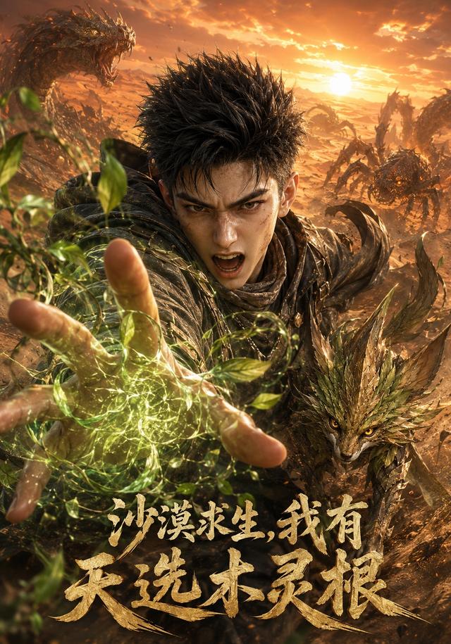 沙漠求生,我有天選木靈根 短劇封面