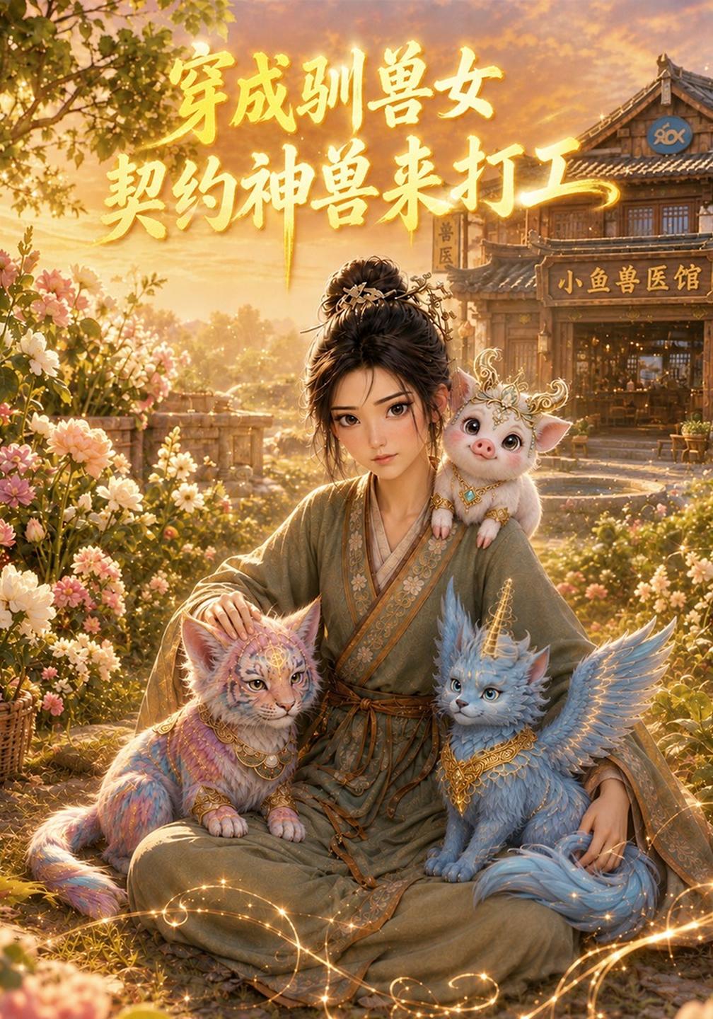 穿成馴獸女，契約神獸來打工 短劇封面