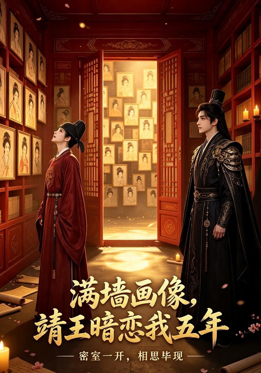 滿牆畫像，靖王暗戀我五年 短劇封面
