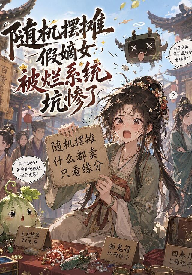 隨機擺攤假嫡女被爛系統坑慘了 短劇封面