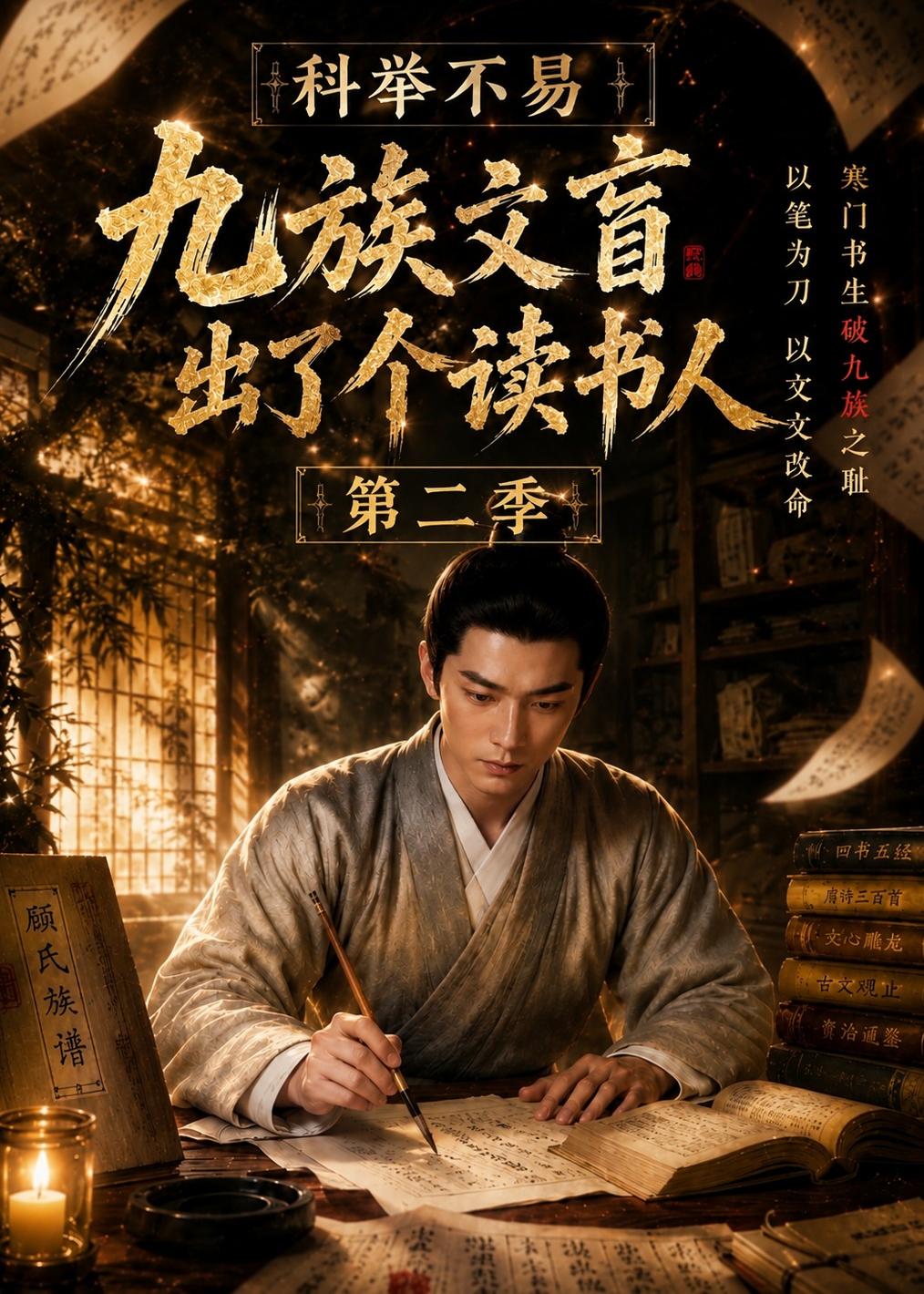 科舉不易，九族文盲出了個讀書人第二季 短劇封面