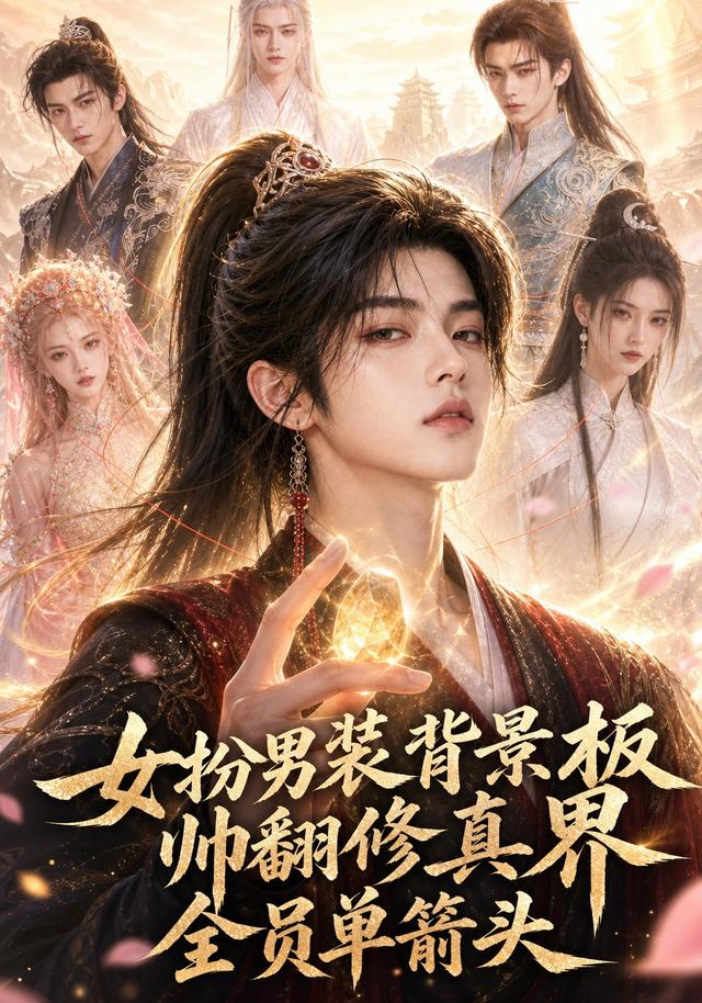 女扮男裝背景板帥翻修真界全員單箭頭 短劇封面