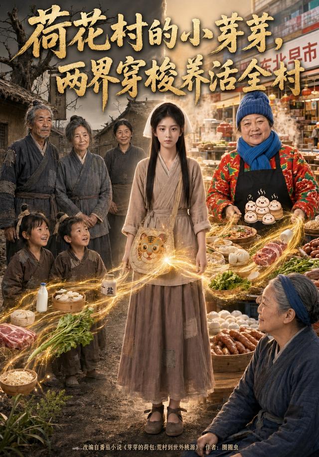 荷花村的小芽芽，兩界穿梭養活全村 短劇封面