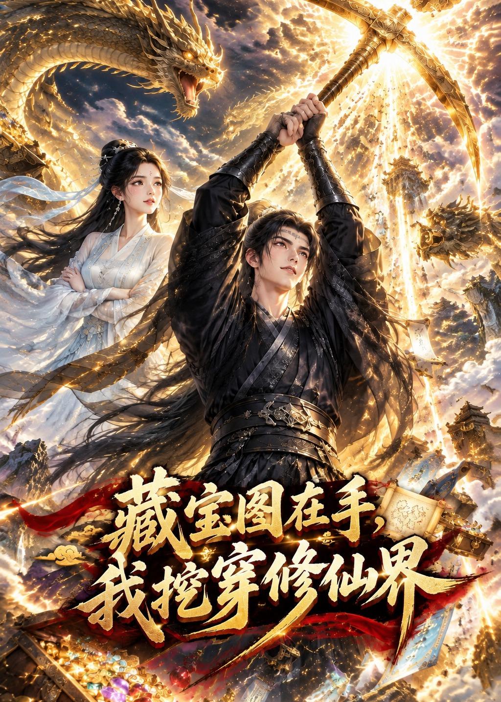 藏寶圖在手，我挖穿修真界 短劇封面