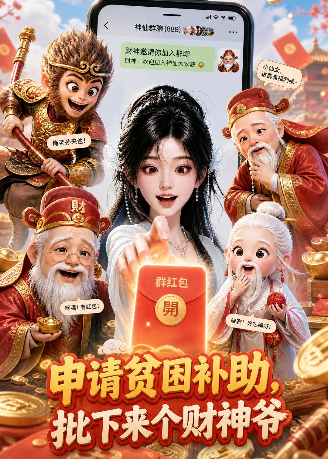 申請貧困補助，批下來個財神爺 短劇封面