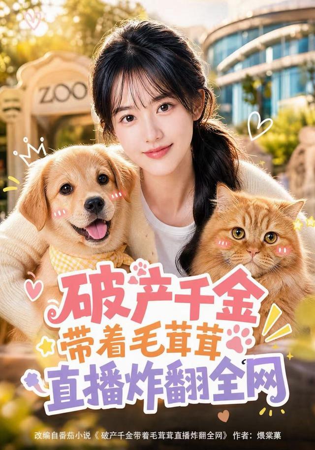 破產千金帶著毛茸茸直播炸翻全網 短劇封面