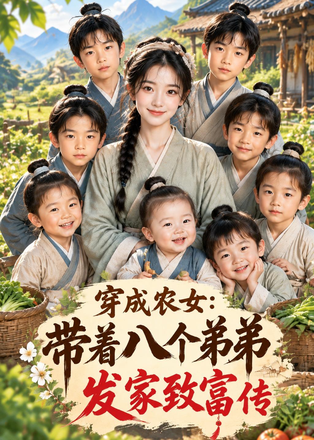 穿成農女：帶著八個弟弟發家致富傳 短劇封面